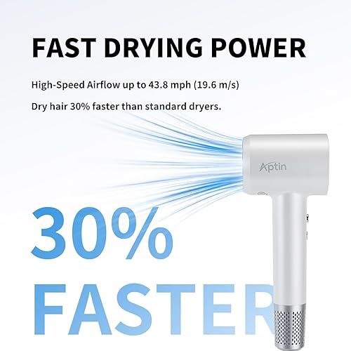 Miniatura 6 de Secador de pelo iónico, doble protección contra sobrecalentamiento y cuidado de iones antiestático, viento de alta velocidad, bajo ruido, 2 ajustes