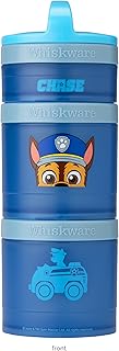 Whiskware Paw Patrol Stackable Snack Containers for Infants, Kids, and Toddlers, Durable Food Storage Containers for Daycare, Car, and Airplane Travel, Dishwasher Safe, Chase