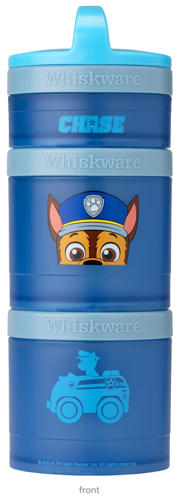 Whiskware Paw Patrol Stackable Snack Containers for Infants, Kids, and Toddlers, Durable Food Storage Containers for Daycare, Car, and Airplane Travel, Dishwasher Safe, Chase by Whiskware - Used condition - US$11.01