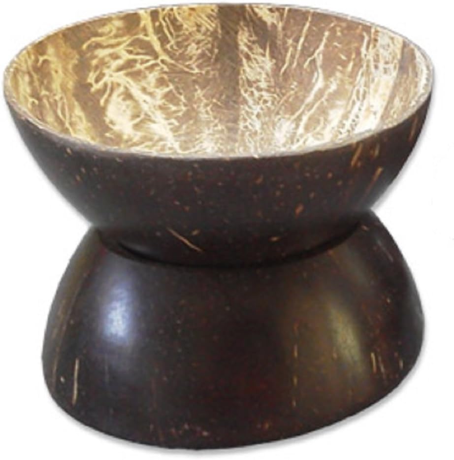 Authentic Kava Drinking Cup and Holder - All-Natural Coconut Shell - One Set