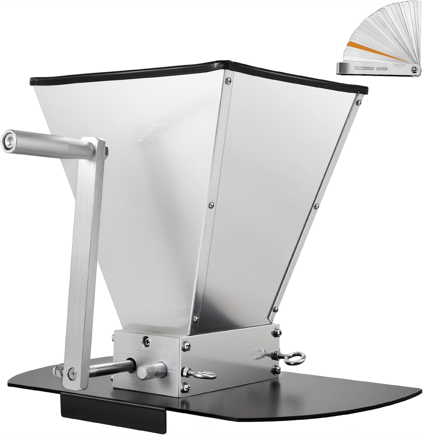 2 Roller Malt Mill Manual Grain Crusher Grain Mill for Wine Brewing Wheat Barley Crusher Stainless Steel Roller Mill with Metal Base Handle Grain Grinder for Electric Drill