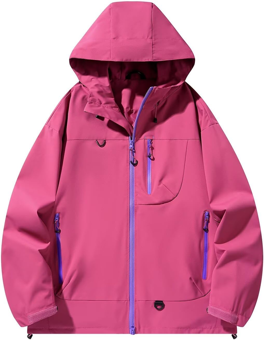 JOMLUN Women Softshell Jacket Waterproof Breathable Autumn Jacket Windproof Trekking Outdoor Rain Jacket with Hood