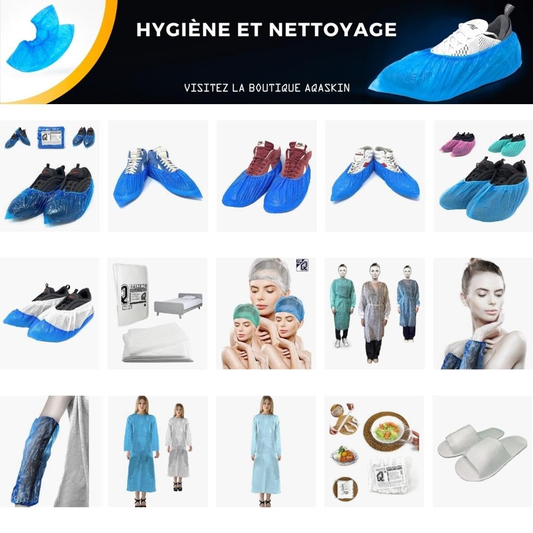 Couvre-chaussures jetables imperméables antidérapants à haute résistance, chaussures jetables en CPE + TNT EXTRA RÉSISTANT, Quantité 100-1000 pièces. (Quantité 100 pièces)