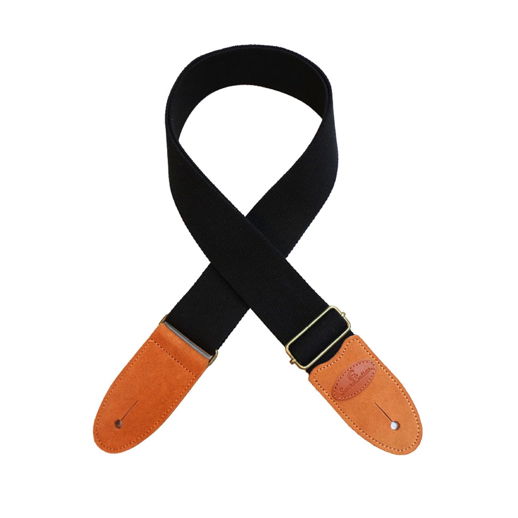 – Adjustable Length Guitar Strap,100% Soft Cotton Guitar Straps,Guitar Shoulder Strap Genuine Leather Ends for Bass,Electric & Acoustic,5cm Wide