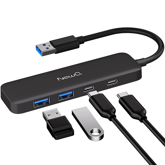 Dual USB C USB A 3 0 Hub USB Hub 4 Ports with 2 USB-C 3 0 and
