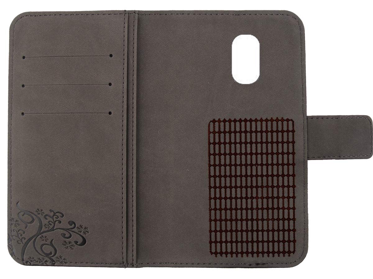 TienJueShi Nero Premium Retro Stand Portafoglio Telefono Caso per XGODY