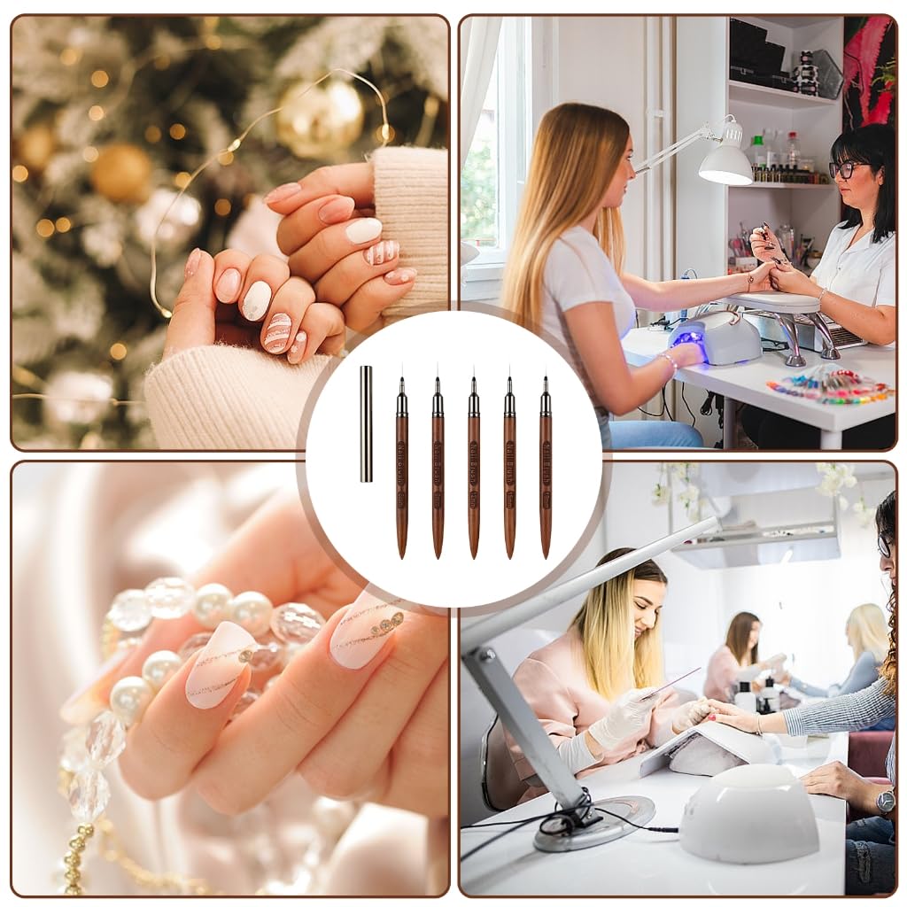 6/9/12/15/18mm Nails Art Liner Brushes Nail Gel Polish Painting Brushes Set