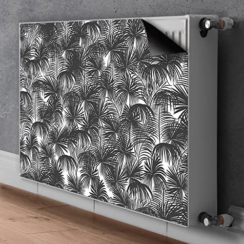 Cache-aération magnétique 80x60cm pour radiateur blanc avec décor palmiers noirs - 3