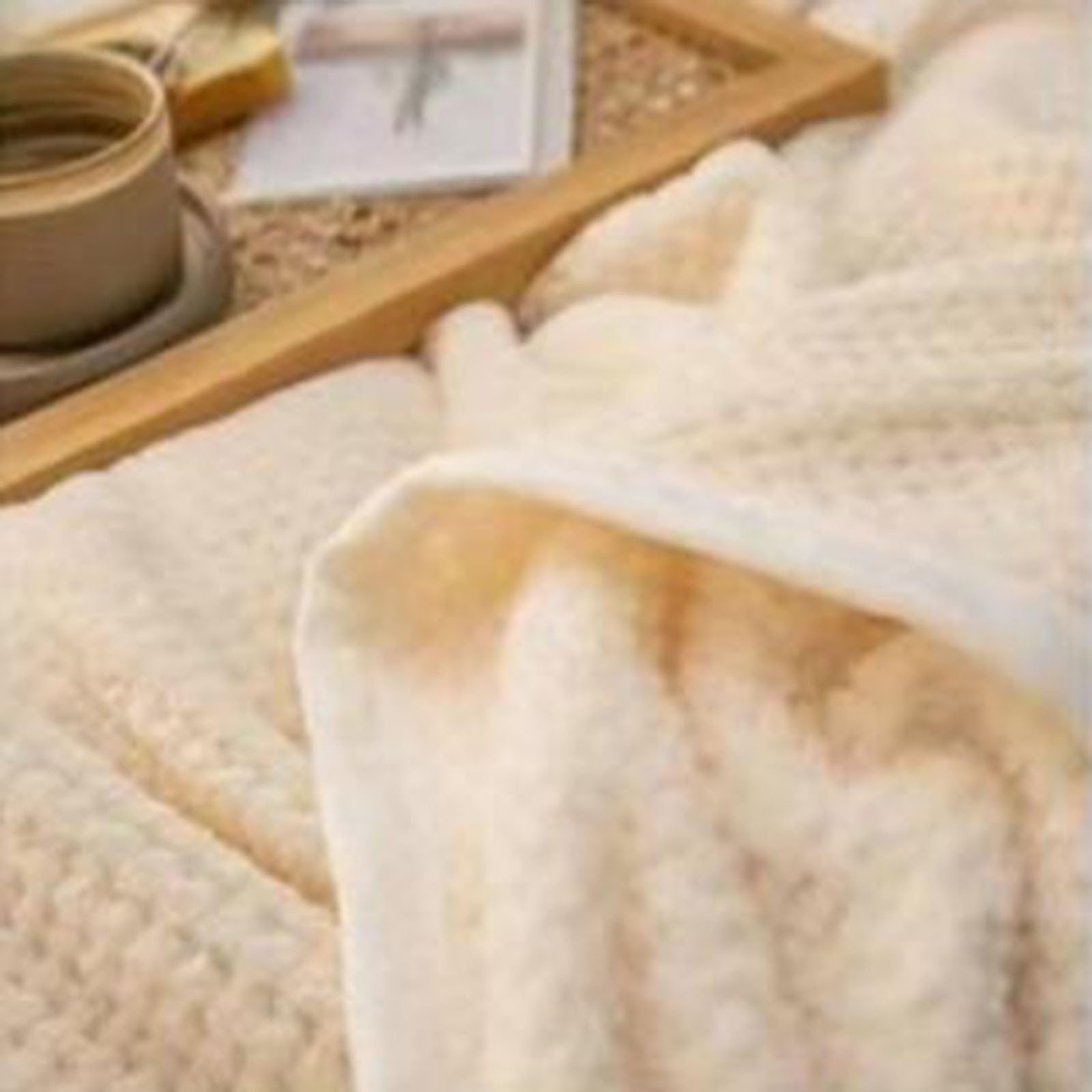 Coperta Reversibile In Microfibra Morbida 130x160 Cm - Beige - Plaid Accogliente Per Divano, Letto E Campeggio