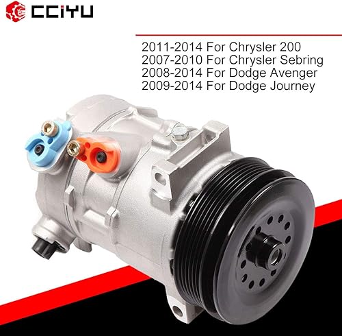 Miniatura 5 de cciyu Bomba de compresor de CA para Dodge Avenger Journey 2.4L 2008-2014 reemplaza al compresor de CA para automóvil 6SEU16C 6 ranuras