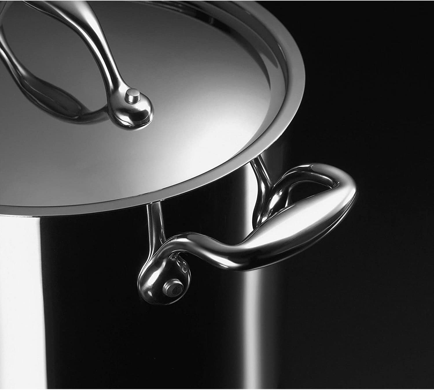 Lagostina Accademia Lagofusion Deep Casserole with 2 Handles with Lid, Stainless Steel 18/10 Ø 18 cm, Induction Pot, Gas and Oven, Glossy Finish Exterior and Satin Interior, 5-Layer Bottom