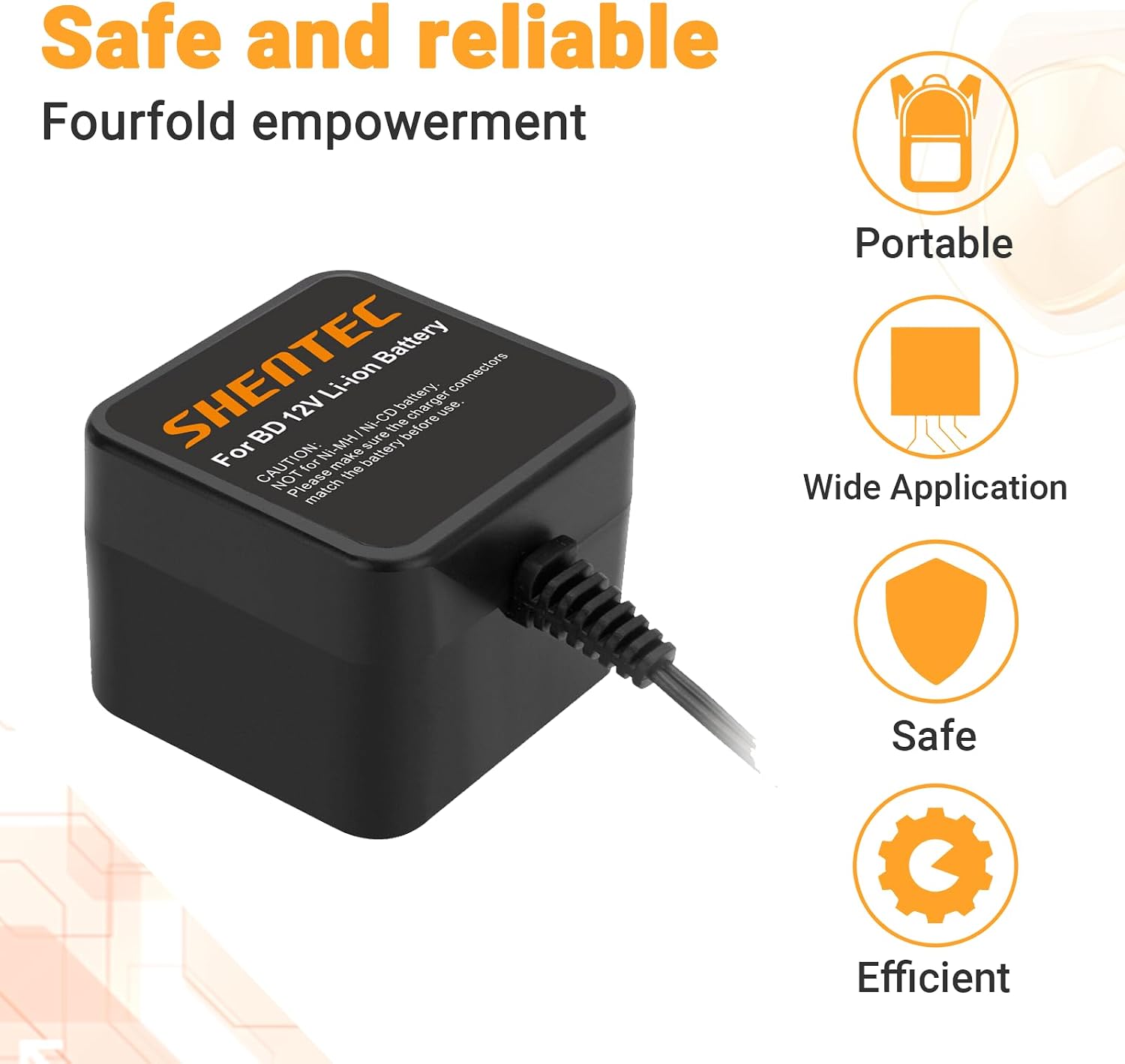 Shentec 12V Battery Charger Compatible with Black and Decker 12V BL1110 | BL1310 BL1510 LB12 LBX12 LBXR12 Pod Style(Li-ion )