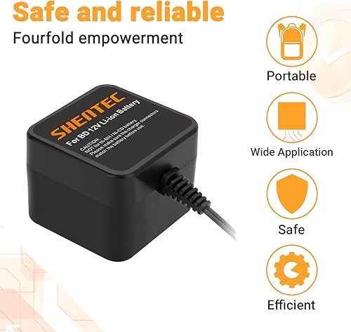 Vista 5 de Shentec 12V Li-ion Battery Charger Compatible with Black and Decker 12V BL1110 BL1310 BL1510 LB12 LBX12 LBXR12 Pod