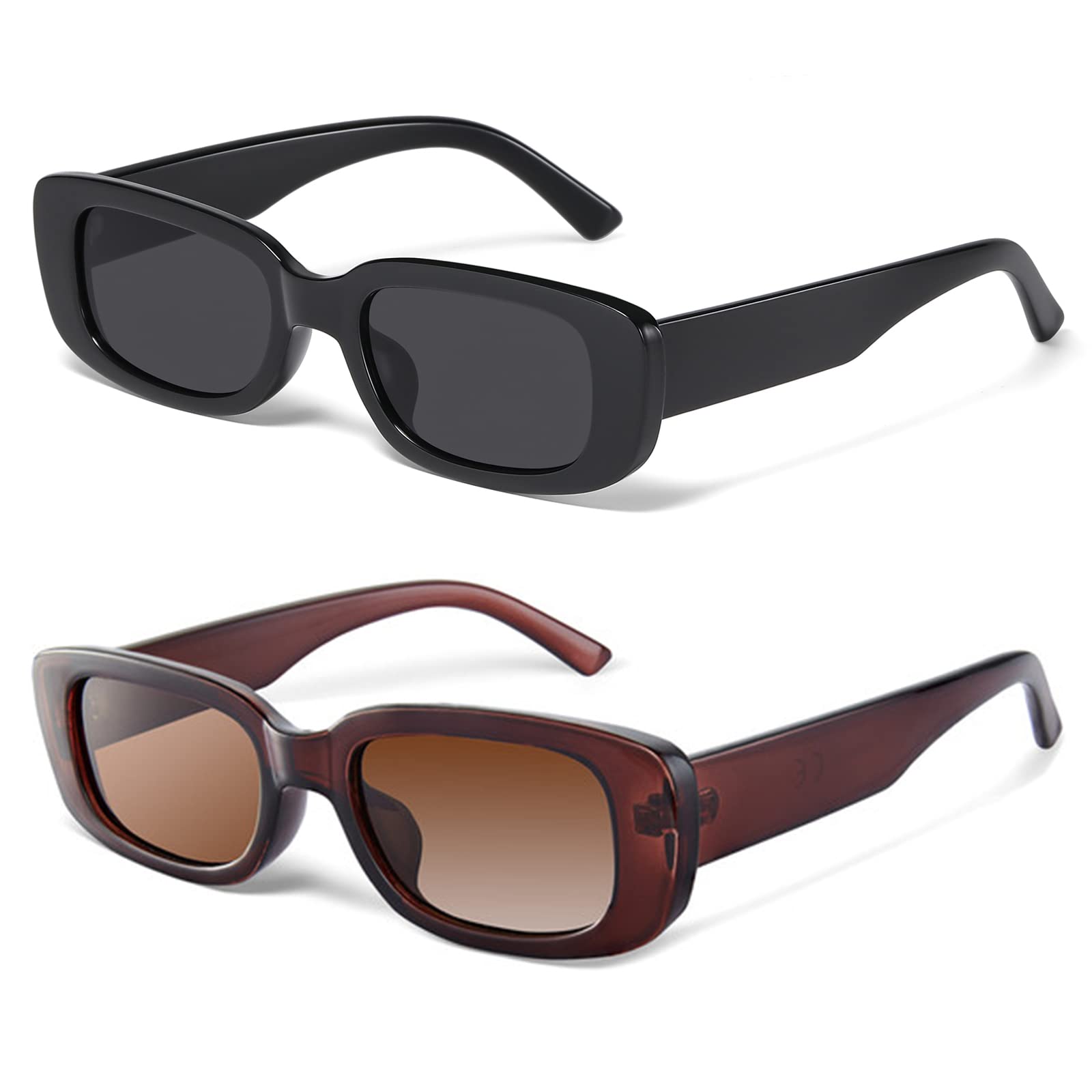 JASPIN Rectangle Sunglasses for Women Men Y2k Sun Glasses UV Protection