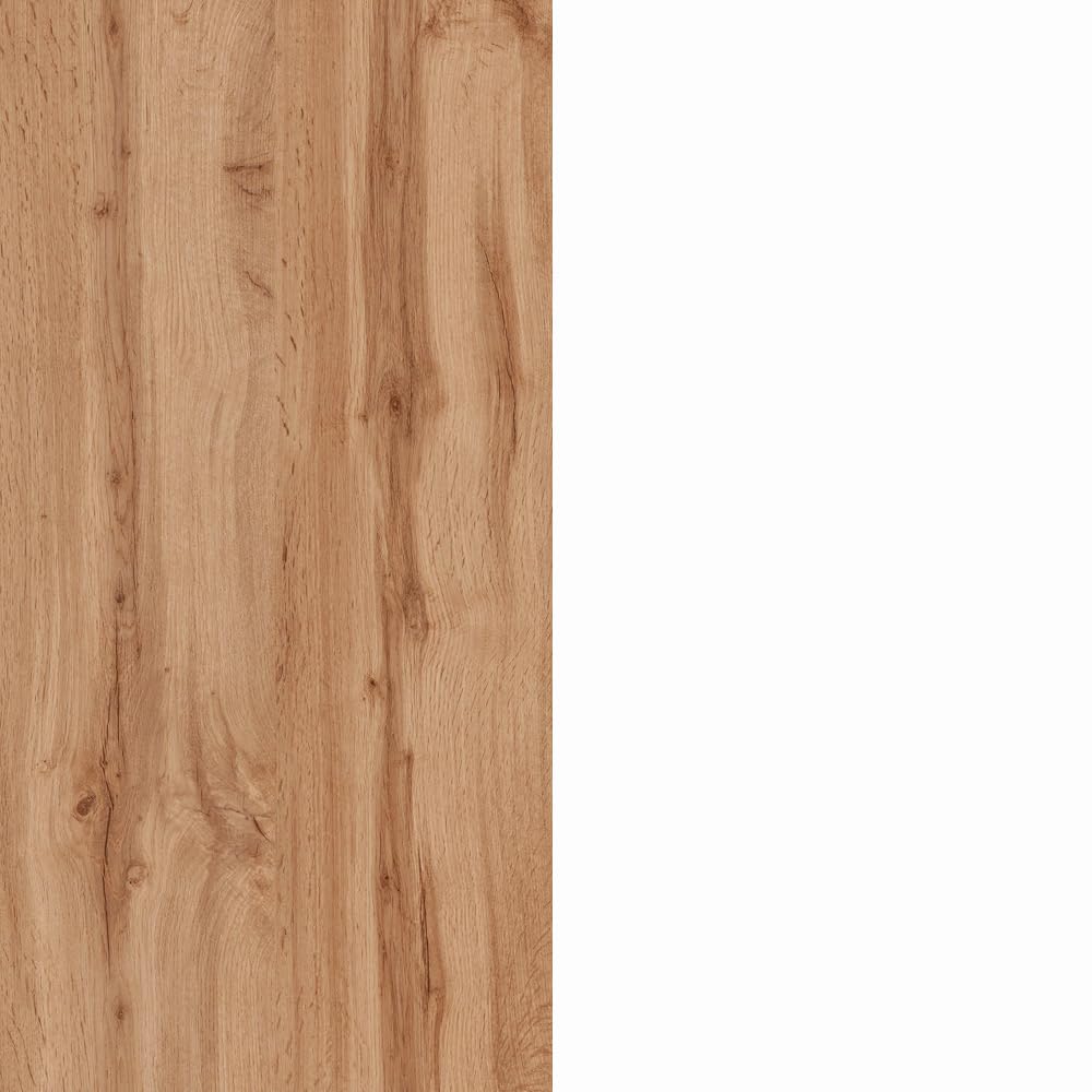 Generico Web Furniture Isola SOLE Cucina 155 x 90 x 90 cm Antracite/Report (Bianco lucido/Rovere)
