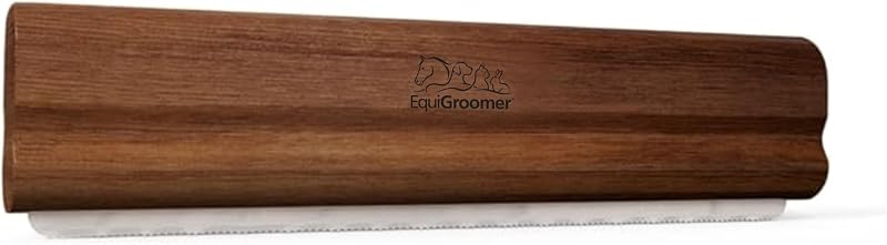 EquiGroomer 8-Inch Deshedding Brush for Dogs & Horses, Natural Mahogany