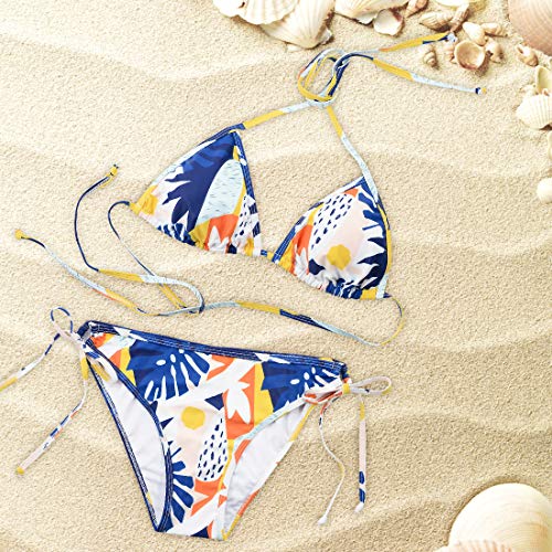 Image of Century Star Women Cute String Triangle Bikini Sets - Swimsuits Two-Piece Tie Side Adjustable Ties Halter Bathing Suit