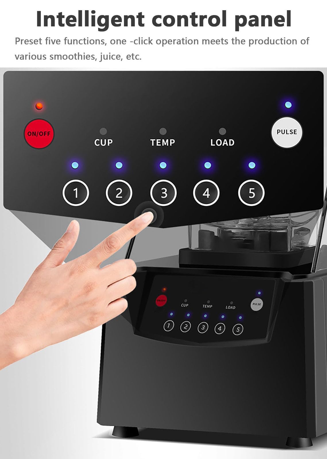 Urządzenie do smoothie, blender 2 l, blender komercyjny 2200 W, wielofunkcyjny, szybki elektryczny blender do żywności, do koktajli, soków, koktajli mlecznych
