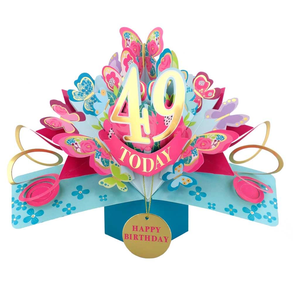 49 Today Happy 49th Birthday Pop-Up Greeting Card Love Kate's Pop Up Cards Her Design POP236MC49 — image 1