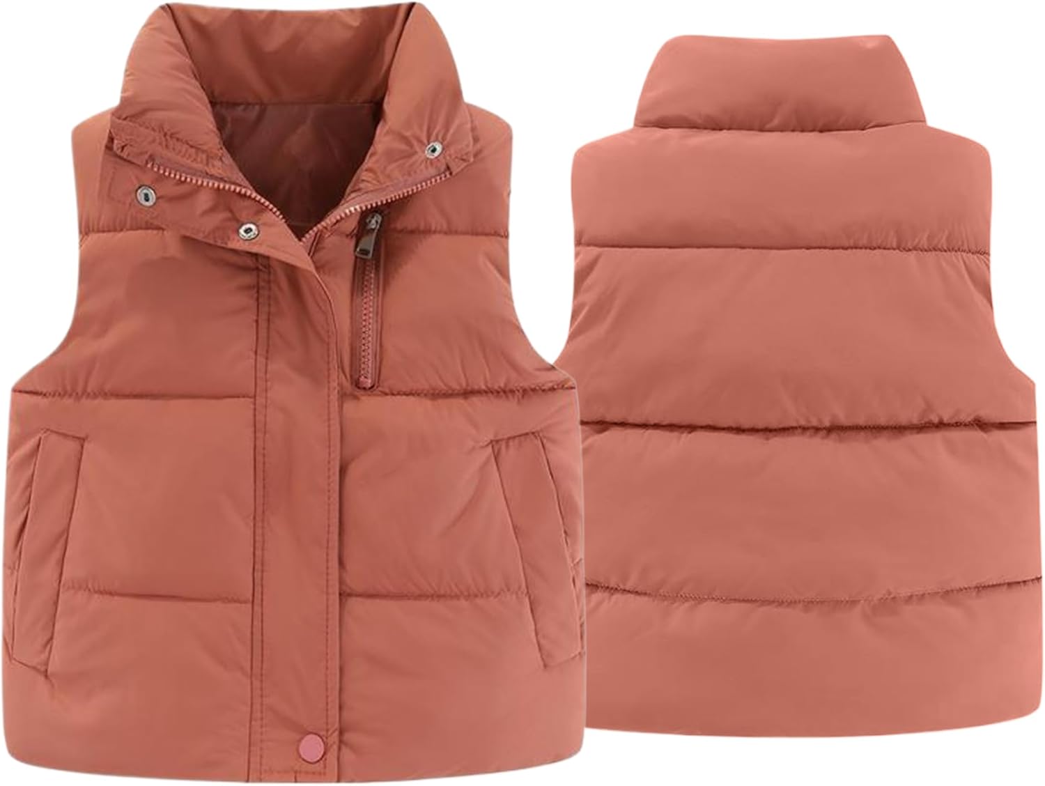 Happy Cherry Puffer Vest for Kids Boys Girls Winter Warm Lightweight Sleeveless Snow Vest Jacket Padded Waistcoat