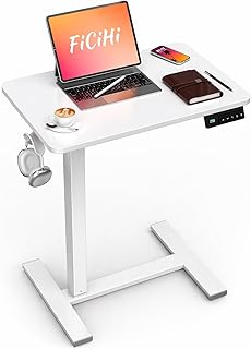 FiCiHi Small Electric Standing Desk - Adjustable Height Bedside Laptop Table with Wheels, Mobile, Portable Rolling Compute Price In India