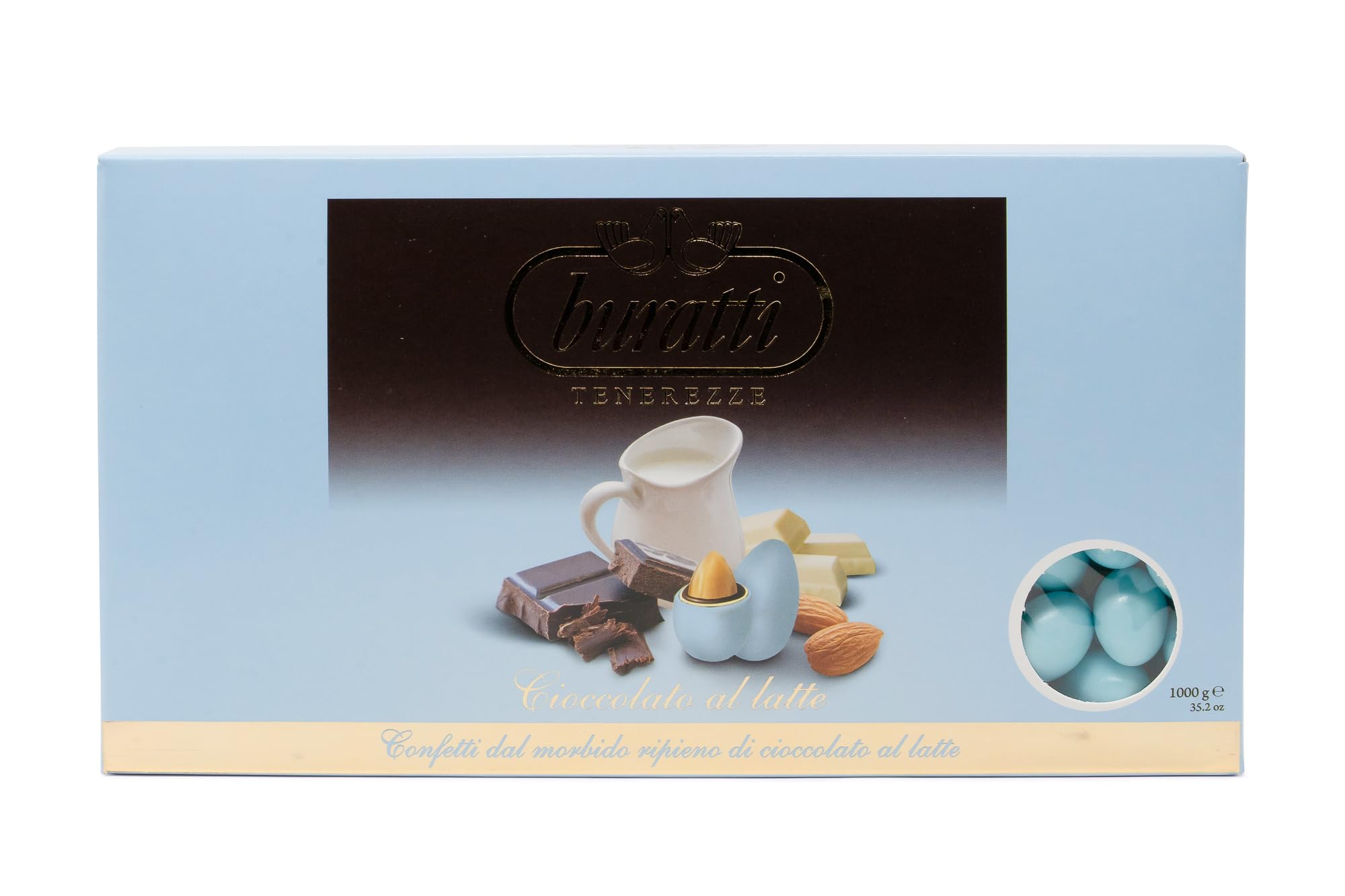 Buratti Confetti Tenerezze Almendras Recubiertas De Chocolate Azul 1000 g