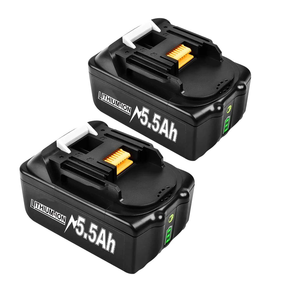 Gamrombo2Pack Replacement Battery 18V 5500mAh Li-Ion Battery Compatible with Makita BL1815 BL1830 BL1840 BL1850 18V 5.5Ah Battery with LED Indicator