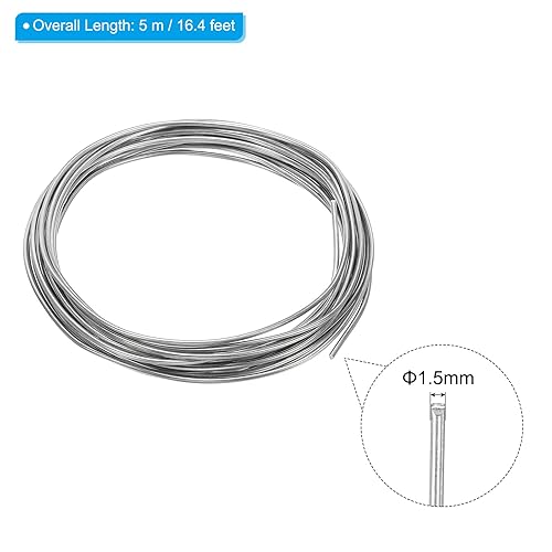 Miniatura 2 de PATIKIL Alambre de zinc de alta pureza, alambre de zinc puro calibre 17, alambre de zinc puro de 0.069 pulgadas, alambre de cuentas suaves,