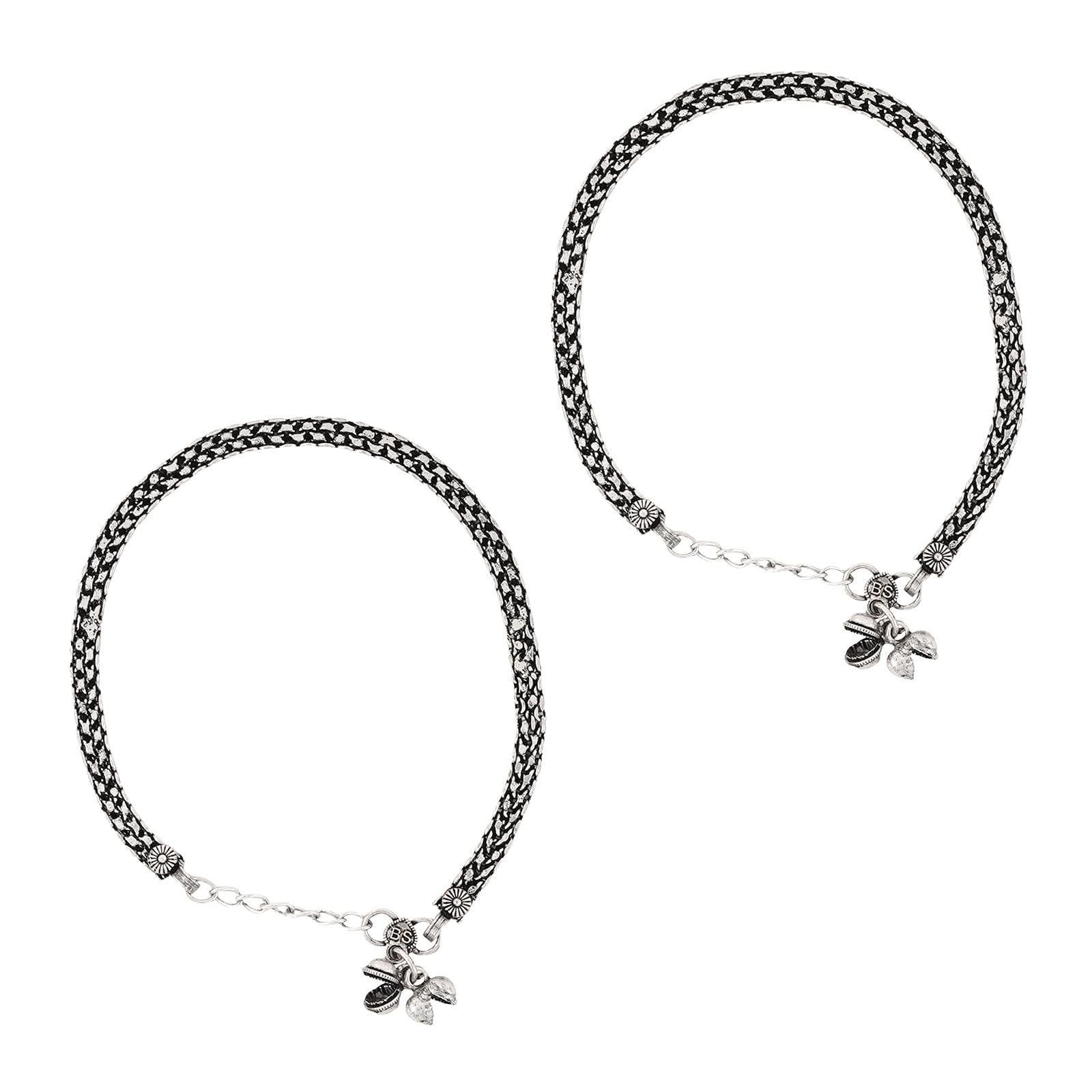 teejh Raadhey Silver Oxidised Ghungroo Anklet-picture-39