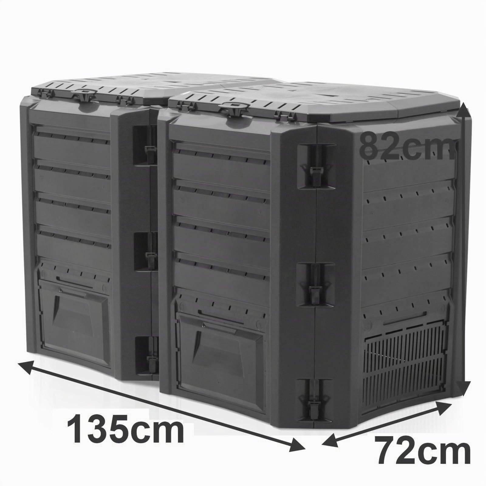MODUL COMPOGREEN 800L Kompostierungsanlage, Abmessungen (mm) 1350x719x826, Farbe Schwarz