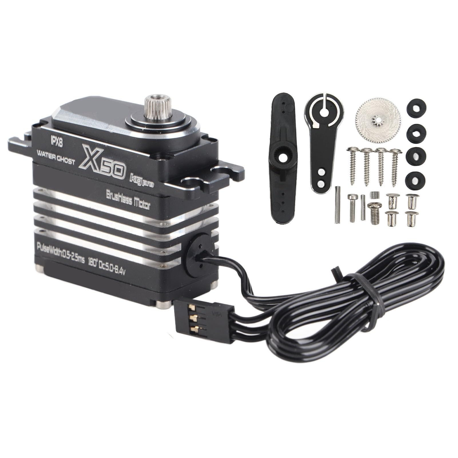 AMONIDA Wodoodporna Konstrukcja Szybkiego Serwa Silnika RC dla łodzi Samochodowej 1/10 1/8 RC ze Stopu Aluminium 50 Kg