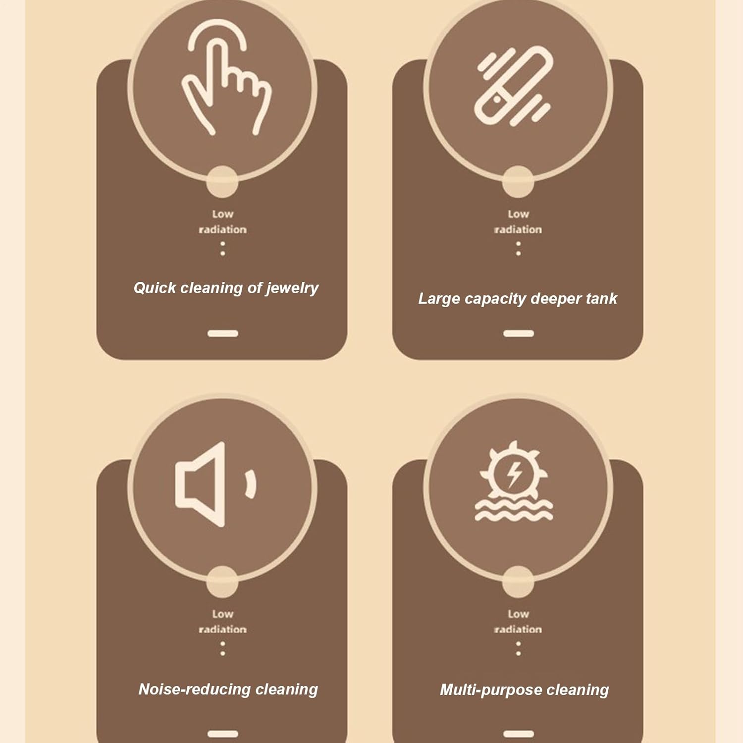 Professional Jewelry Cleaner - Ultrasonic Household Cleaner Machine for Eyeglasses & Rings, Portable 500ml Jewelry Cleaning Machine for Sunglasses, Watches & Dentures, Quiet & Compact Design