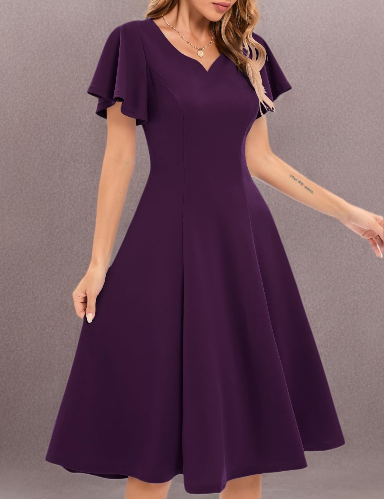 HomRain Robe de cocktail ajustée et évasée pour demoiselle d'honneur, invitée de mariage pour femme, robe de travail pour remise de diplôme