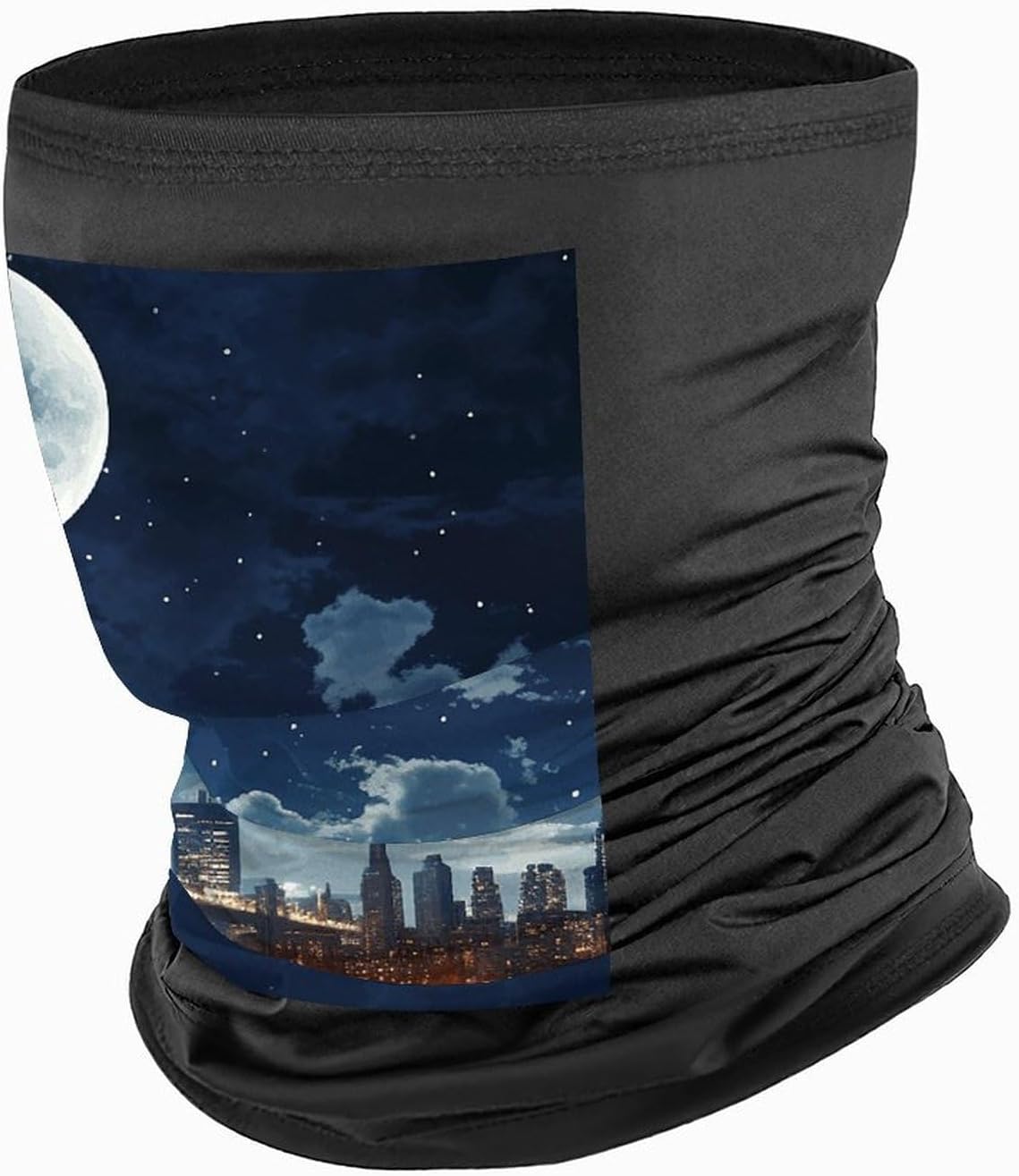 Moon Light New York City Neck Gaiter Face Mask UV Protection for Men Women, Breathable Quick Dry Face Cover Bandana Outdoor Sports Balaclava Wind-Proof for Hiking Skiing Motorcycle Cycling