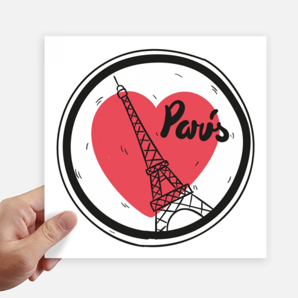 Autocollant carré Tour Eiffel Paris France de 20 cm, lot de 4 stickers multicolores