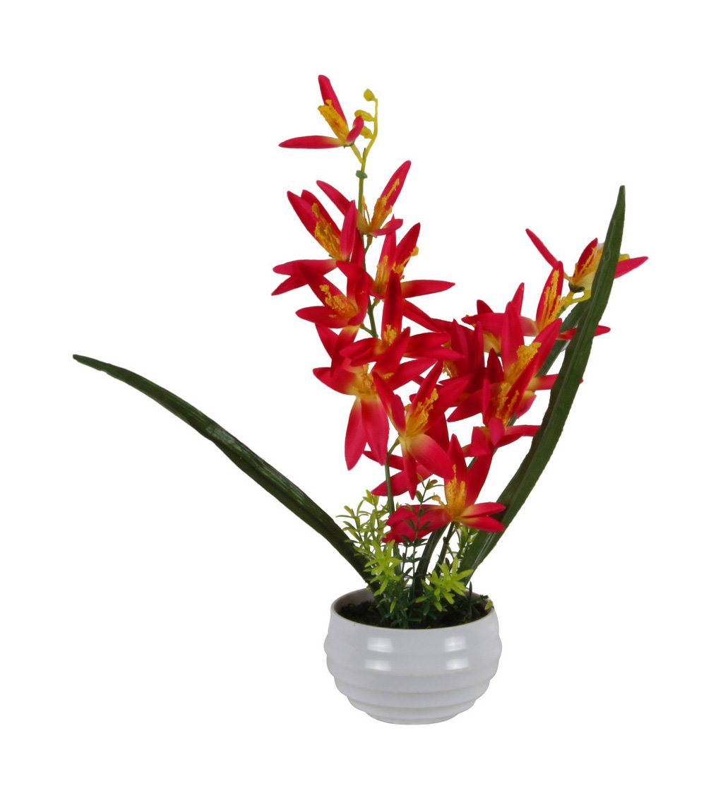 Buy Goodluck greenz Silk Artificial Flower Arrangement with Pot (13 cm