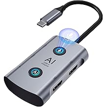 AI Laptop Docking Station with Dual 4K Monitor, Language Translator &amp; Voice Transcription Dock, TOPOINT 7-in-1 USB C Hub 100W PD Charging for MacBook Dell HP, Home Office Remote Work Business Travel