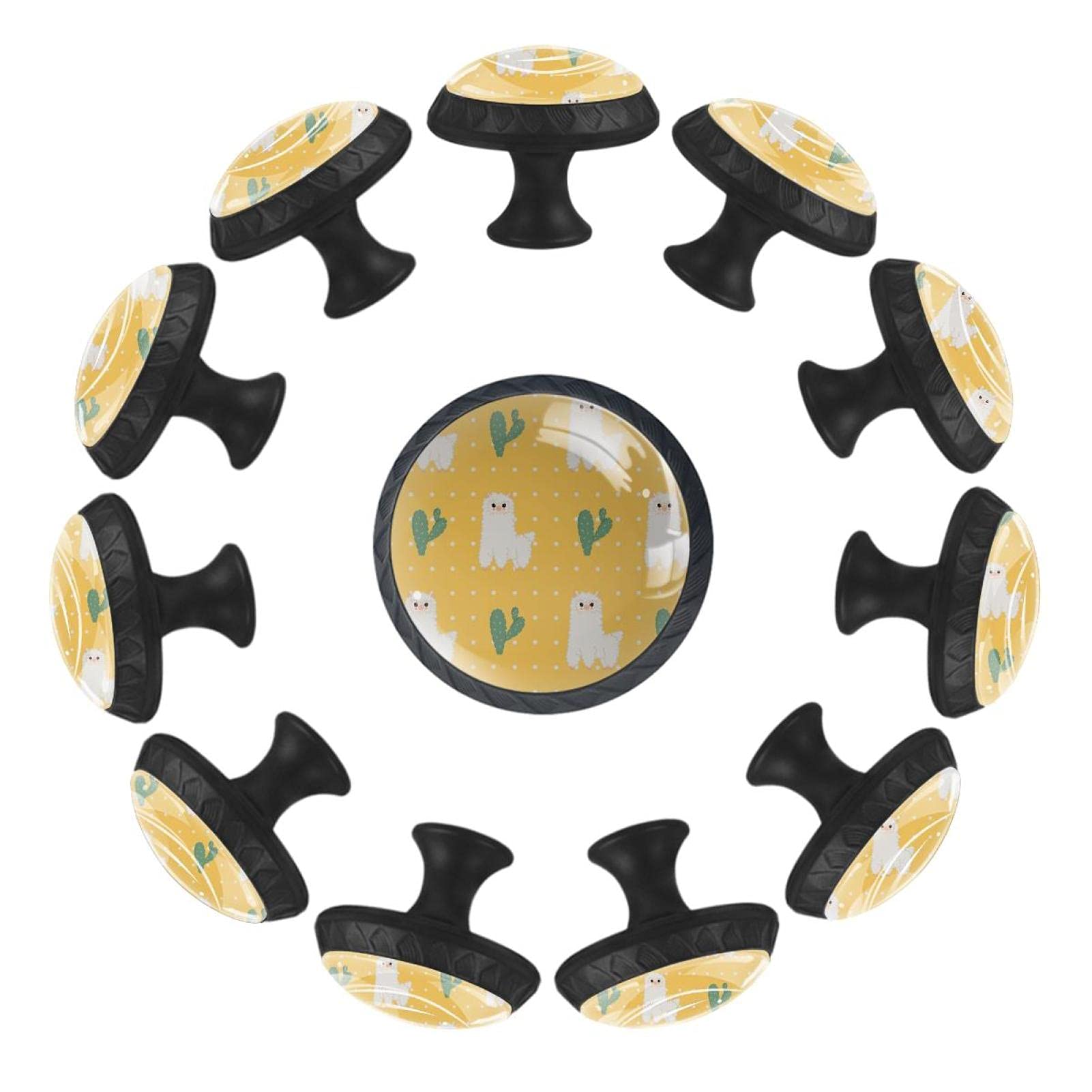 Boutons de meuble lama jaune pour relooker la commode de la salle de jeux