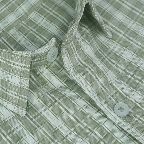 Image of GHPC Cotton Checkered Half Sleeves Regular Fit Formal Shirt for Men