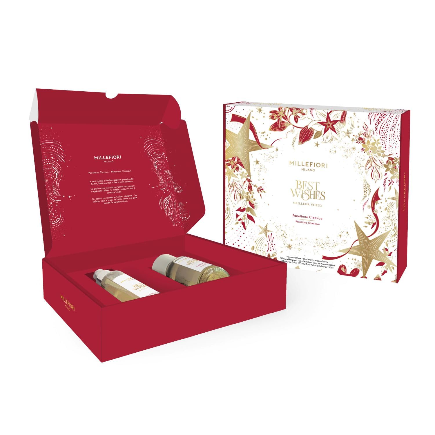 GIFTSET PANETTONE CLASSICO - DIFFUSORE A BASTONCINI 100ML + SPRAY PER AMBIENTI PANETTONE CLASSICO