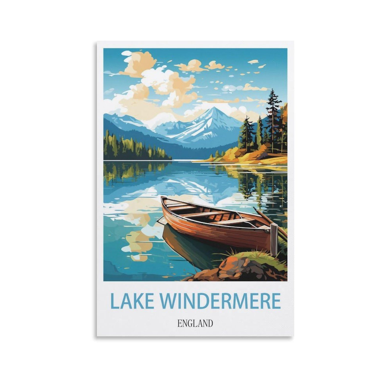 Ezmlfa S116 Diy Diamond Painting,Lake Windermere England 5D Diamond Art Diy Cross Stitch Crystal Rhinestone Embroidery Pictures Craft For Home Wall 40X40cm