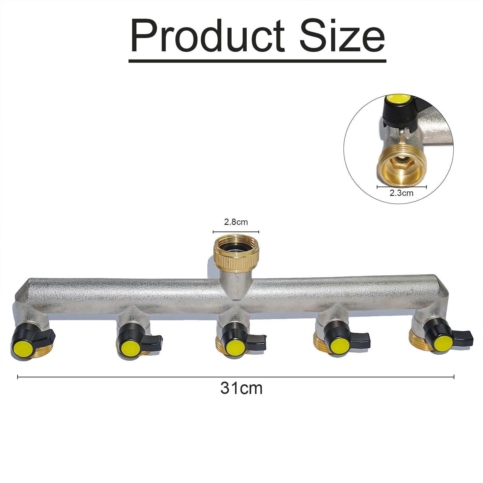 Sdoppiatore Tubo Giardino, RoseFlower Distributore di Irrigatori a 4 vie con Valvole Individuali on/off, Hose Splitter Rubinetto Adattatore per Irrigazione del Giardino, Lavaggi, Animali Domestici