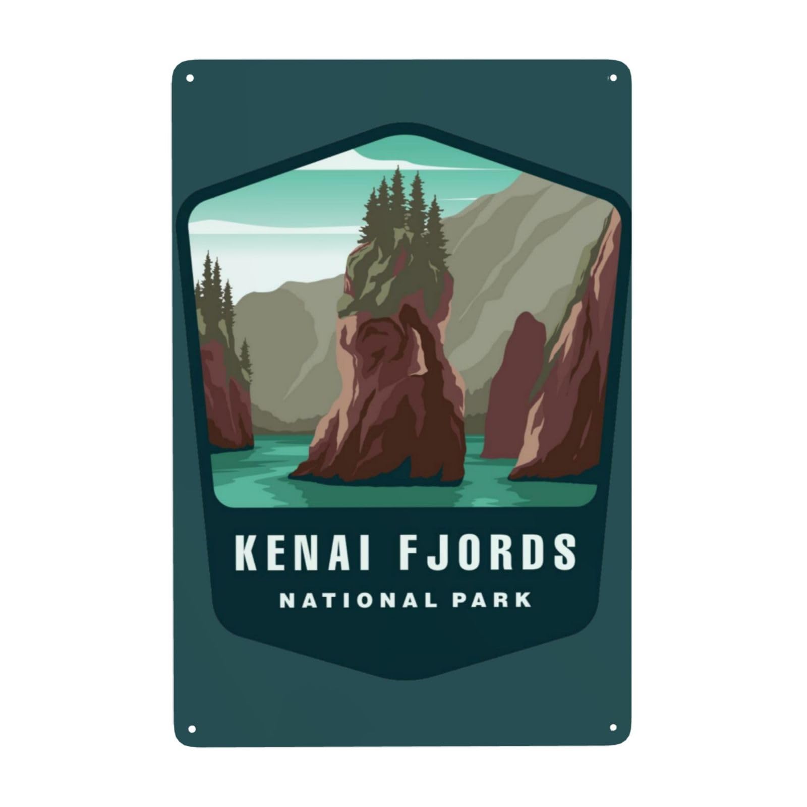Kenai Fjords National Park Tin Signs Funny Vintage Tin Signs National Park Decor For Garage Wall Decoration Room Club Poster Retro 8x12 Inch