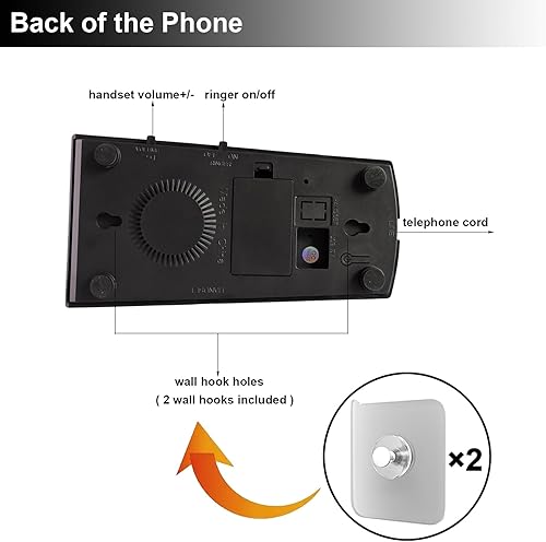 Miniatura 7 de Teléfonos de línea fija vintage para el hogar, teléfono de pared retro para personas mayores, teléfono de casa de estilo antiguo con borde delgado