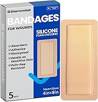 Vista 19 de Vendajes grandes impermeables de 2 x 2 pulgadas de espuma de silicona para cuidado de heridas de piel sensible, almohadilla cohesiva adhesiva