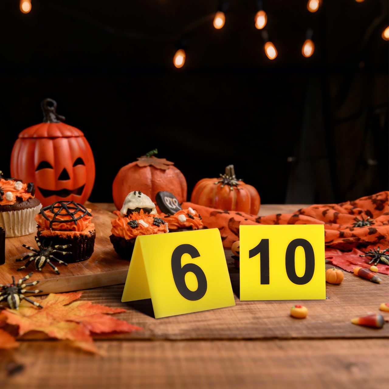 VALICLUD 15Pcs Crime Scene Markers Evidence Number Table Signs Multi-Function Desk Number Holders for Games Events 2.48X2.17X1.77 Inches - Image 2