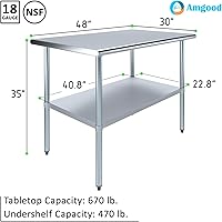 Vista 573 de Mesa de trabajo de acero inoxidable, mesa de metal