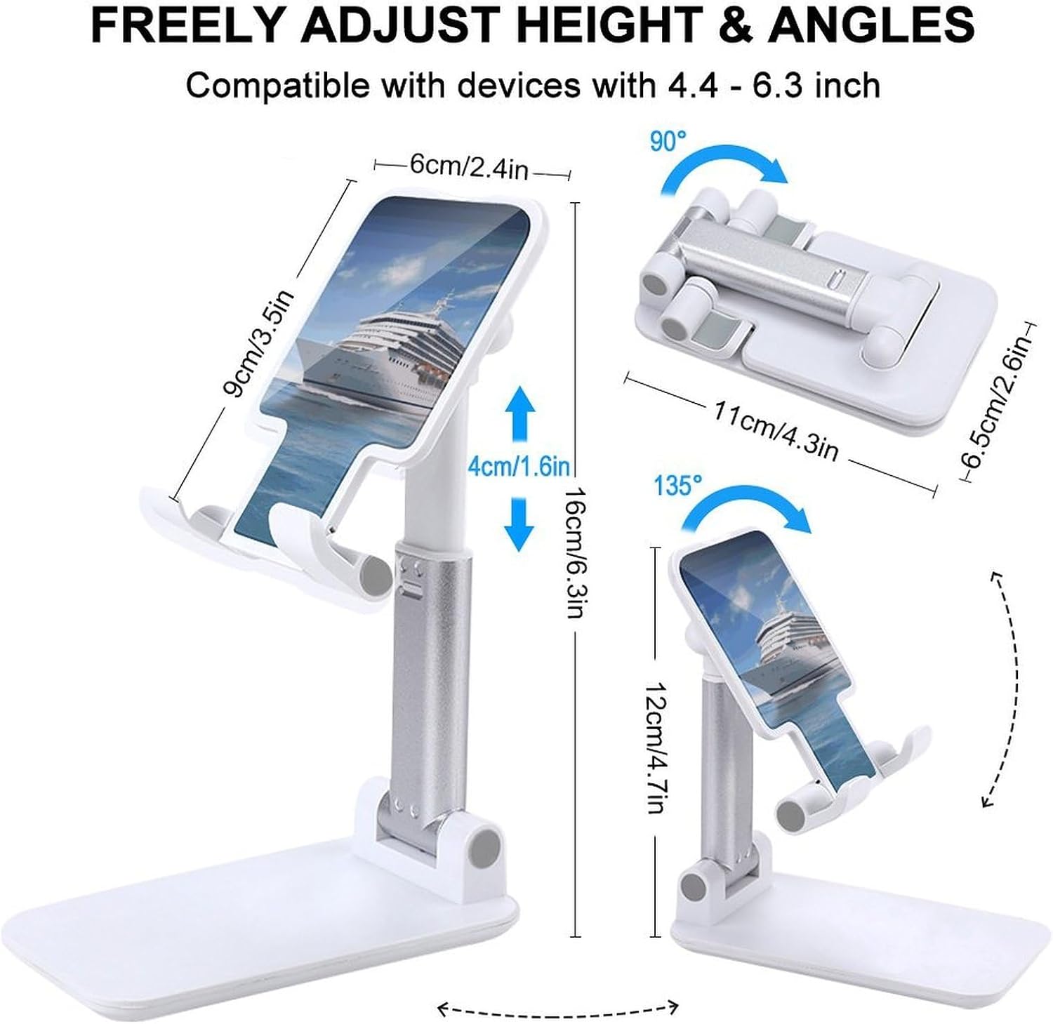 Seaside Cruise Ship Foldable Phone Stand for Desk Taller Stand image 2