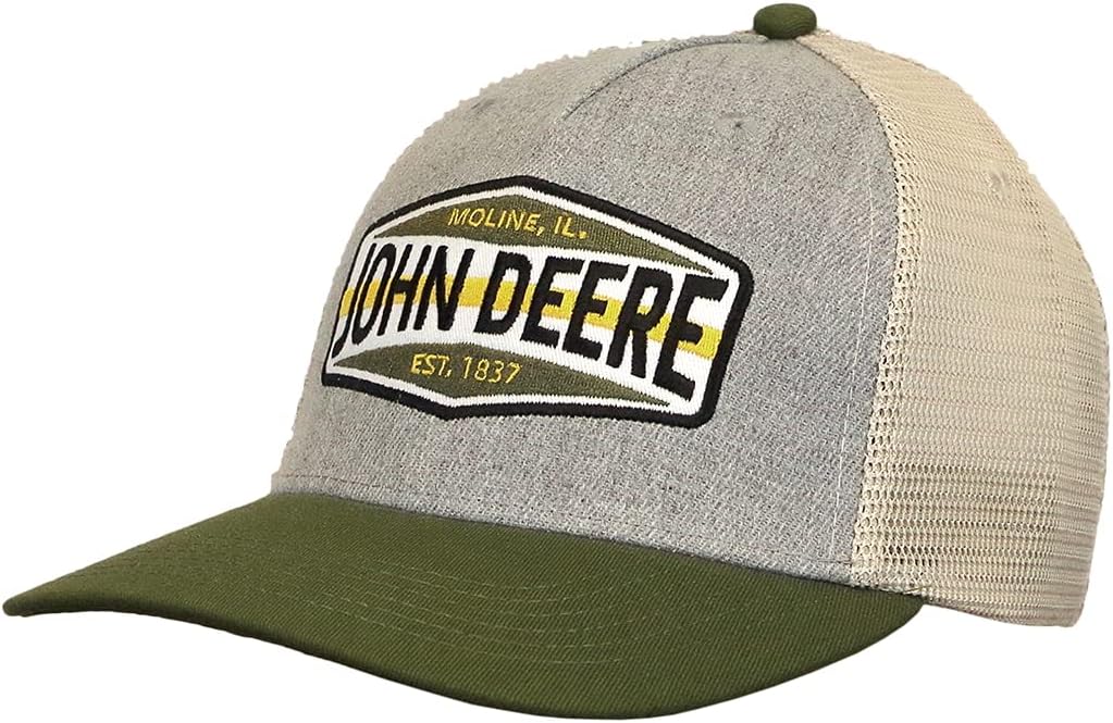 John Deere Colorblock Mesh Back-Ivory-Os