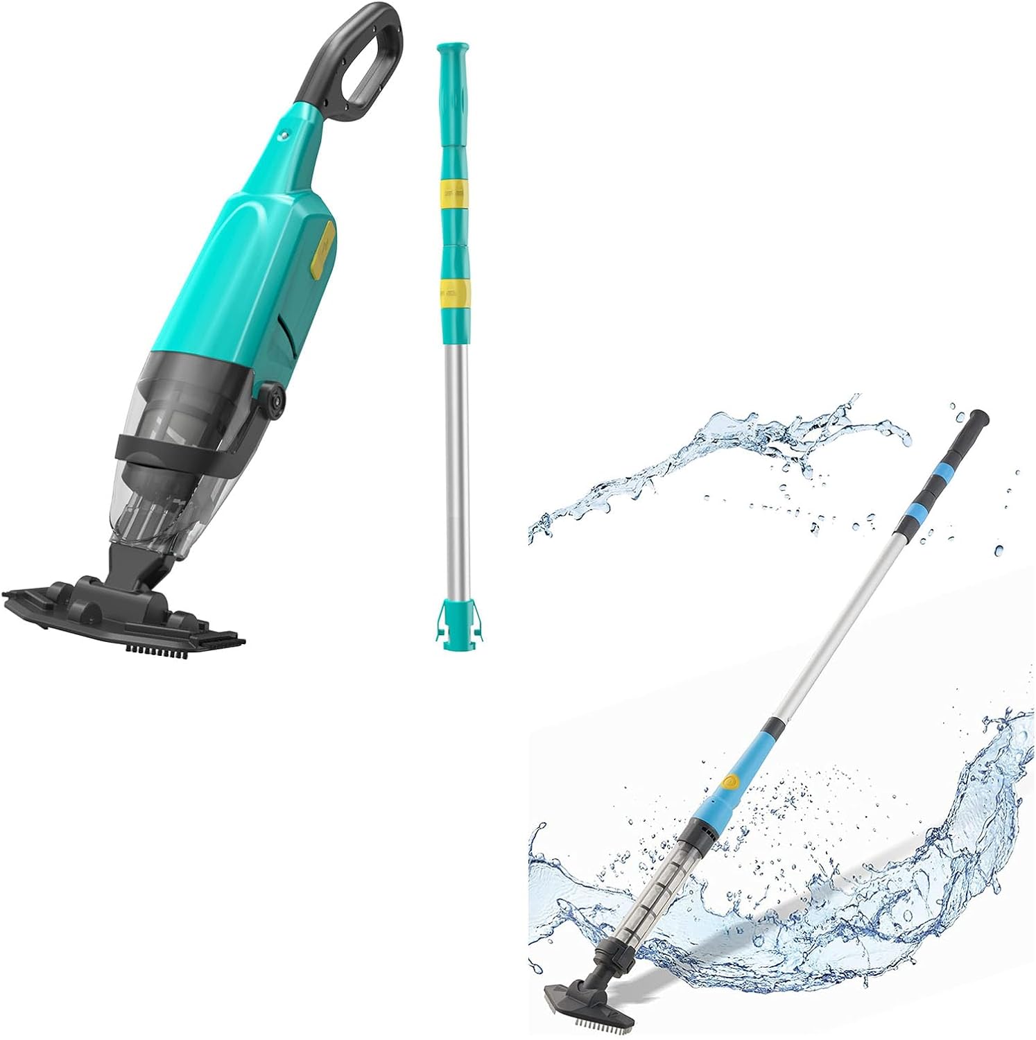 Efurden Handheld Pool Vacuum, Green Rechargeable Cordless